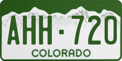 CO license plate AHH720