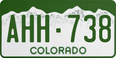 CO license plate AHH738
