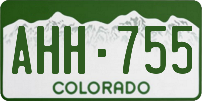 CO license plate AHH755