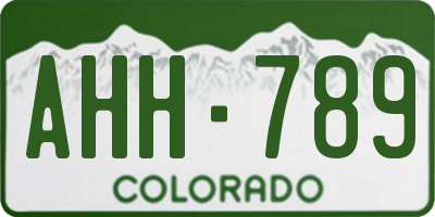 CO license plate AHH789