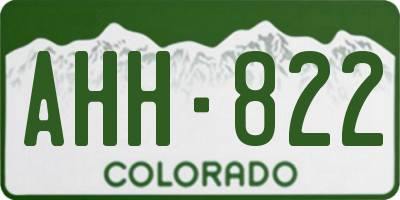 CO license plate AHH822