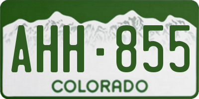 CO license plate AHH855