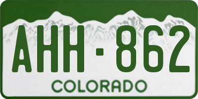 CO license plate AHH862