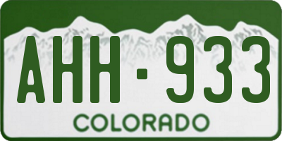 CO license plate AHH933