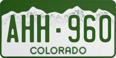 CO license plate AHH960