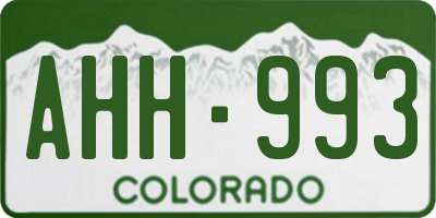 CO license plate AHH993