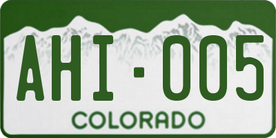 CO license plate AHI005