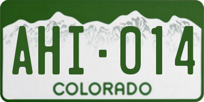 CO license plate AHI014