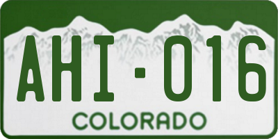 CO license plate AHI016
