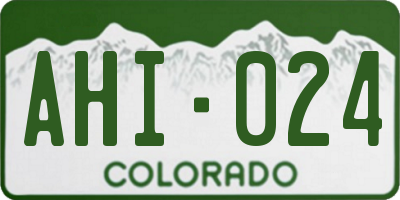 CO license plate AHI024