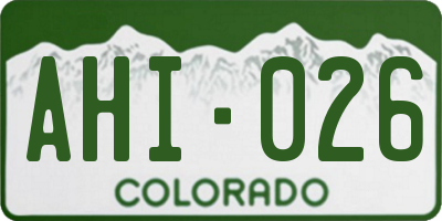 CO license plate AHI026