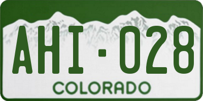 CO license plate AHI028