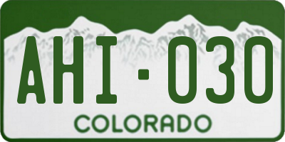 CO license plate AHI030