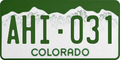CO license plate AHI031