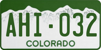 CO license plate AHI032