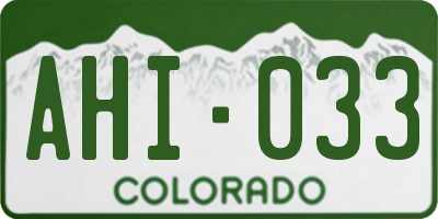 CO license plate AHI033