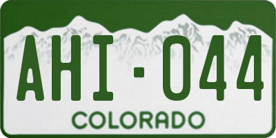 CO license plate AHI044