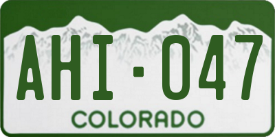 CO license plate AHI047