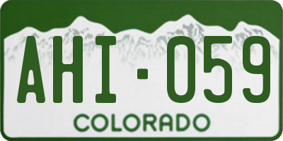 CO license plate AHI059