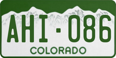 CO license plate AHI086