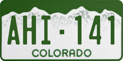 CO license plate AHI141