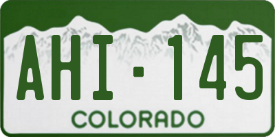 CO license plate AHI145