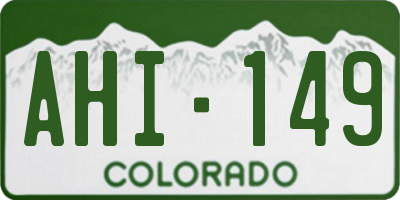 CO license plate AHI149