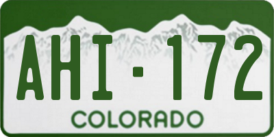 CO license plate AHI172