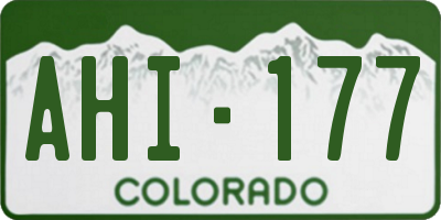 CO license plate AHI177