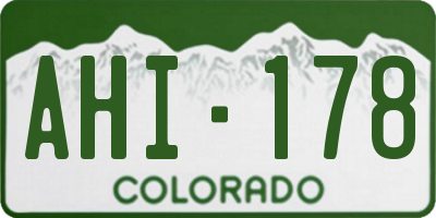 CO license plate AHI178