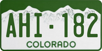 CO license plate AHI182
