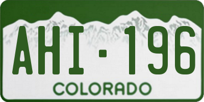 CO license plate AHI196