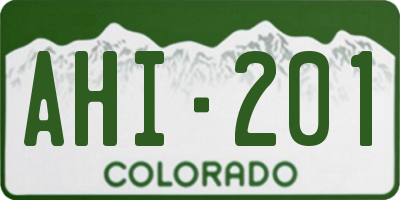 CO license plate AHI201