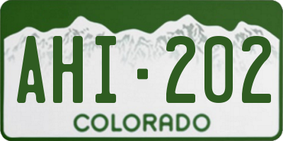 CO license plate AHI202