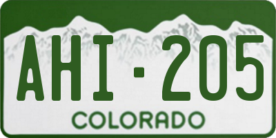CO license plate AHI205