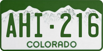 CO license plate AHI216