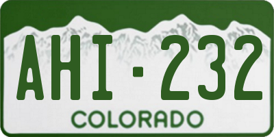 CO license plate AHI232