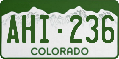 CO license plate AHI236