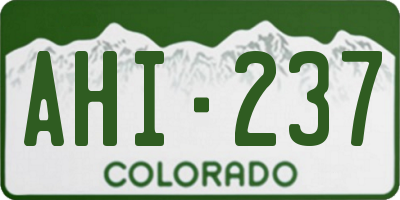 CO license plate AHI237