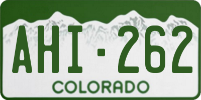 CO license plate AHI262