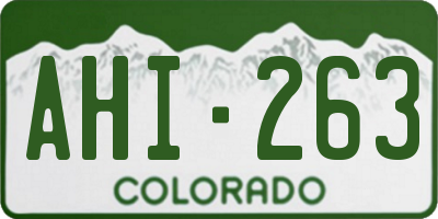 CO license plate AHI263