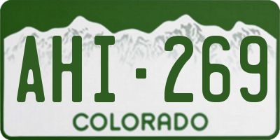 CO license plate AHI269