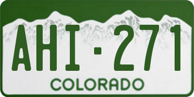 CO license plate AHI271