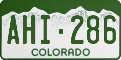 CO license plate AHI286