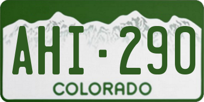 CO license plate AHI290