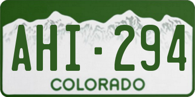 CO license plate AHI294