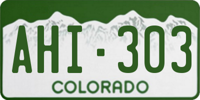 CO license plate AHI303