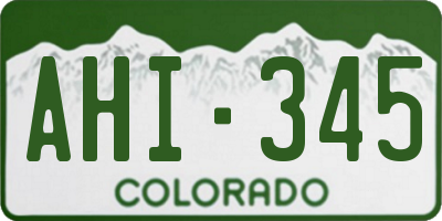 CO license plate AHI345