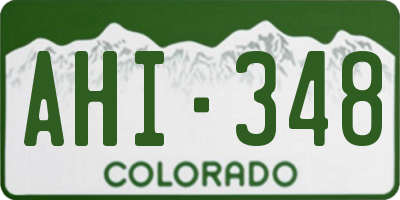 CO license plate AHI348