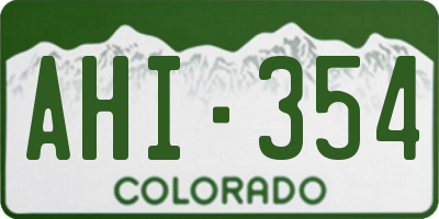 CO license plate AHI354